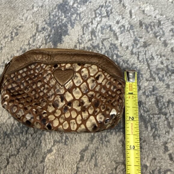 Brighton - beautiful Brown Snake pattern Patent Leather Zip Coin Purse ❤️ - Picture 3 of 5
